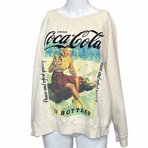 Coca-Cola Vintage Style Cream Sweatshirt XL